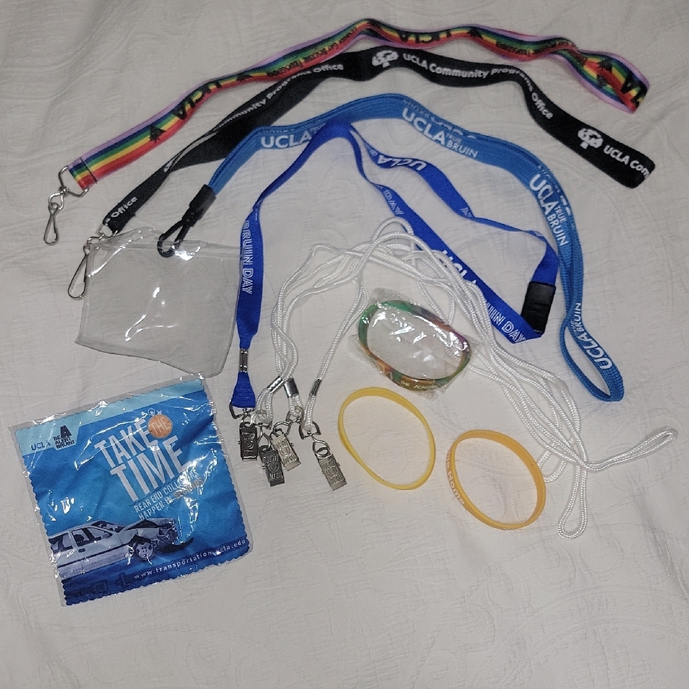 Limited Edition UCLA Lanyards and 3 Bracelets Set + 1 Microfiber Cloth